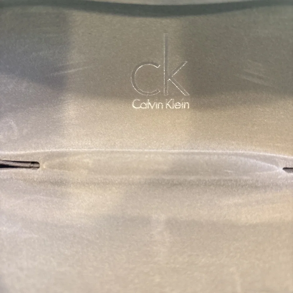 Calvin Klein Eyeglasses Case Gray Clamshell Logo Hard Sunglasses